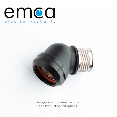 EMCA Banding Backshell, 45 Deg, Size 15, Entry 15.8mm, Black RoHs