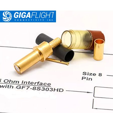 GigaFlight, M39029 Size 8 Coaxial Socket Contact, 75 Ohm With Seal