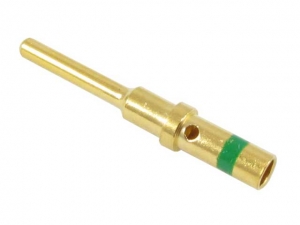 Contact, Electrical, Pin, Gold, Size 16, 14 AWG Green Band