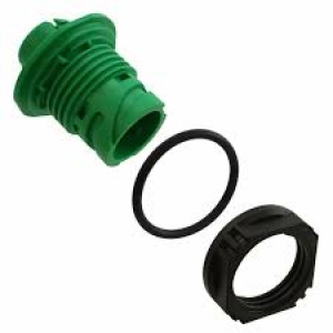 APD Connector, Jam Nut Receptacle, 4 Way, Green