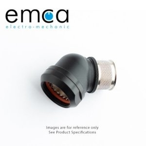 EMCA Banding Backshell, 45 Deg, Shell Size 10, Entry Size 7.9mm, Black RoHS