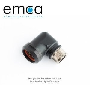 EMCA Banding Backshell, 90 Deg, Shell Size 10, Entry Size 7.9mm, Black RoHS
