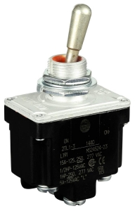 Toggle Switch, 2 pole, 2 position, Standard Lever, 2TL1-3
